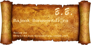 Bajnok Bonaventúra névjegykártya